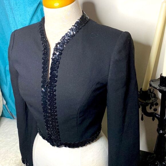 🌷 Angelo Mozillo🌷 Pure Virgin Wool Crop Blazer Jacket Made in Italy - Picture 8 of 11